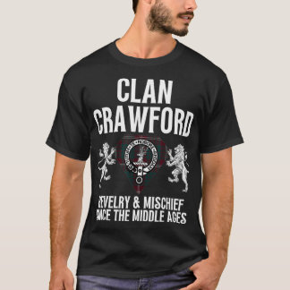 Crawford Clan Scottish Name Coat Arms Tartan Fa T-Shirt