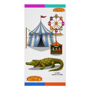 Crawford, gemaltes Zirkuskrokodil Poster