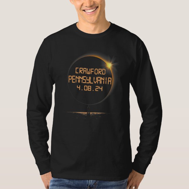 Crawford Pennsylvania PA Total Solar Eclipse April T-Shirt (Vorderseite)
