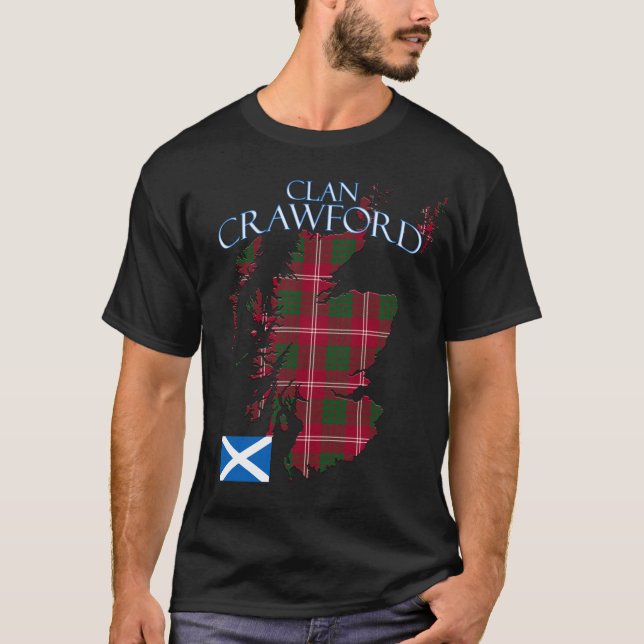Crawford Scottish Clan Tartan Scotland T-Shirt (Vorderseite)