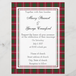 Crawford Scottish Wedding Wine Label Einladung