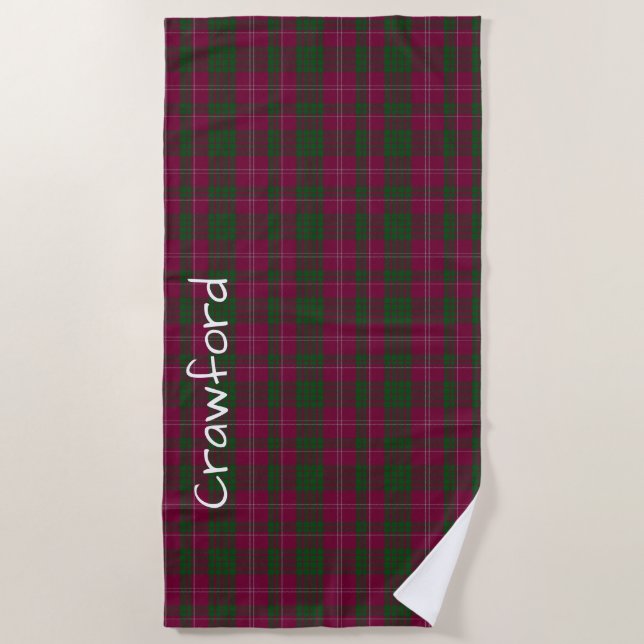 Crawford Tartan Kariert Beach Towel Strandtuch (Vorderseite)