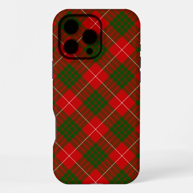 Crawford-Tartan rot grün kariert iPhone Hülle (Rückseite)