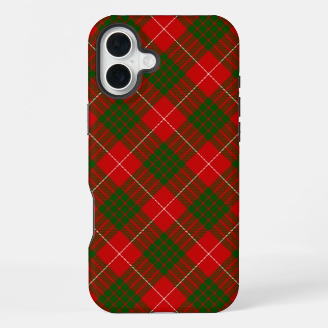 Crawford-Tartan rot grün kariert iPhone Hülle (Rückseite)