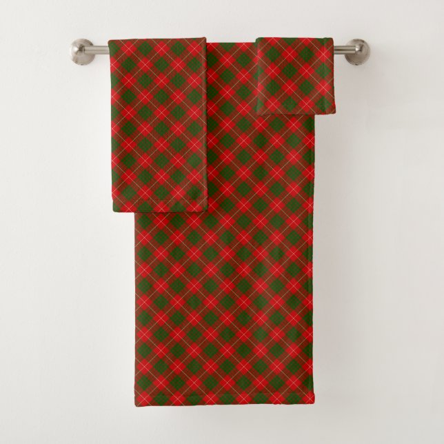 Crawford tartan rot kariert badhandtuch set (Insitu)