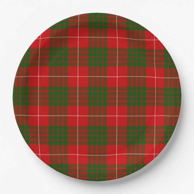 Crawford tartan rot kariert pappteller (Vorderseite)