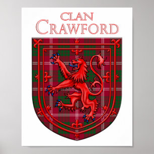 Crawford Tartan Scottish Kariert Lion Rampant Poster