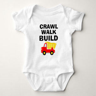 CRAWL WALK BUILD süßer Erbauer-Body für Baby Strampler