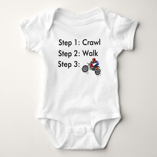 Crawl Walk Dirt Bike Motocross Baby Bodysuit Baby Strampler (Vorderseite)