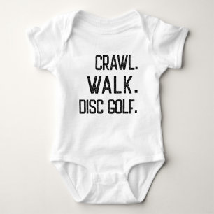 Crawl Walk Disk Golf, Niedlicher Disk Golfer Baby Strampler