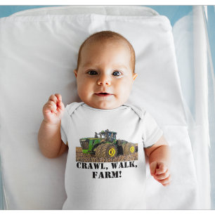 Crawl Walk Farm Funny Traktor Ausrüstung Baby Strampler
