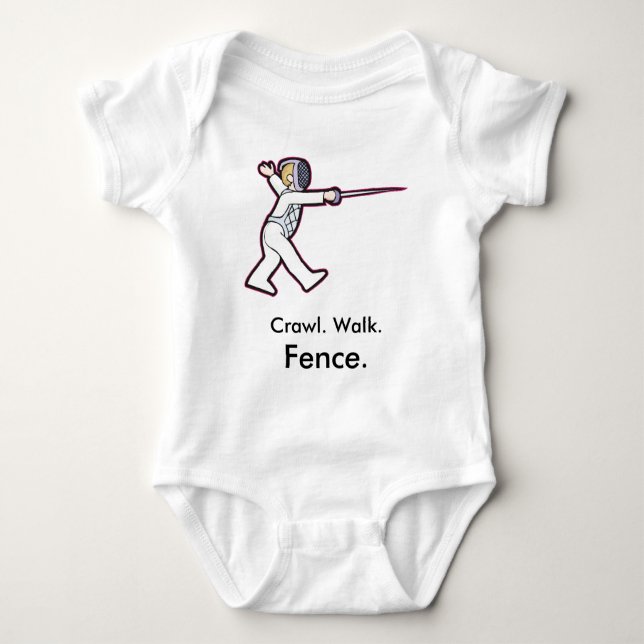 Crawl Walk Fence Fencing Baby Bodysuit Baby Strampler (Vorderseite)