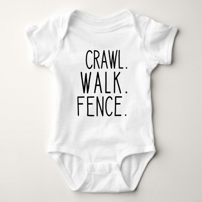 Crawl Walk Fence, Future Fencer Baby Strampler (Vorderseite)
