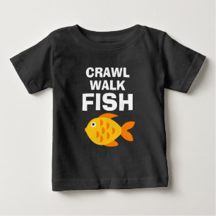 Crawl Walk Fisch lustiges Fischerbaby zum Shirt