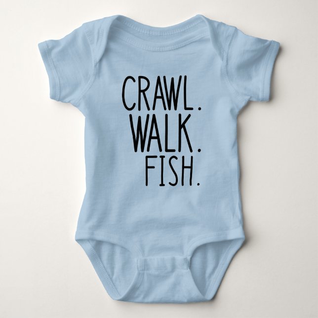 Crawl Walk Fish, Fischerbaby Baby Strampler (Vorderseite)