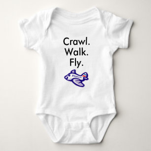 Crawl Walk Fly Airplane Baby Bodysuit Baby Strampler