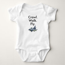 Crawl Walk Fly Military Fighter Jet Baby Bodysuit