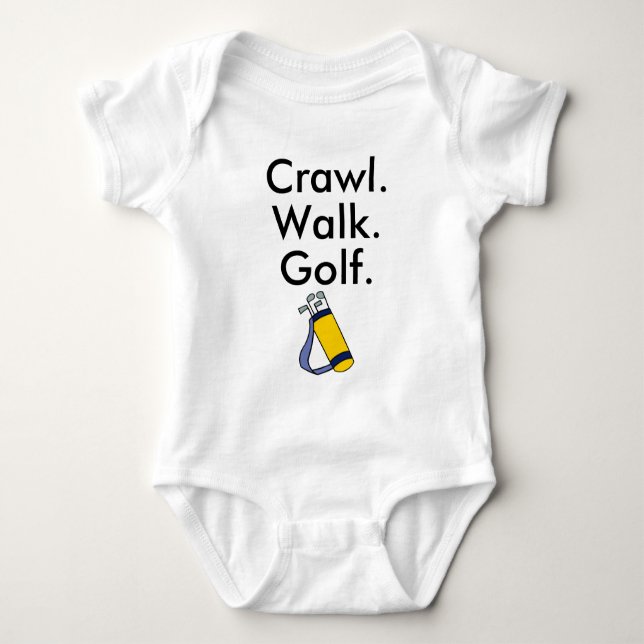 Crawl Walk Golf Golfer Golfing Baby Bodysuit Strampler (Vorderseite)