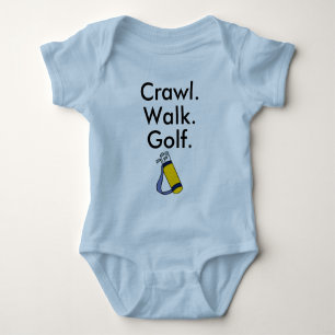 Crawl Walk Golf Golfer Golfing Baby Bodysuit Strampler