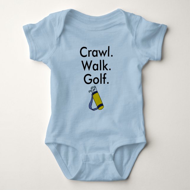 Crawl Walk Golf Golfer Golfing Baby Bodysuit Strampler (Vorderseite)
