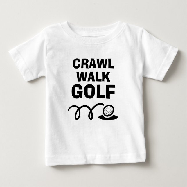 Crawl Walk Golf niedliches Babytop für Neugeborene Baby T-shirt (Vorderseite)