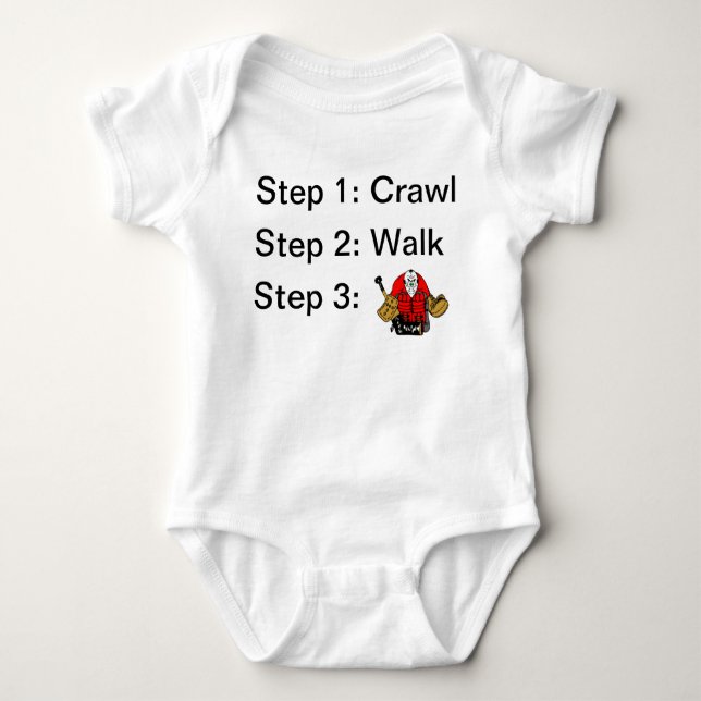 Crawl Walk Hockey Goalie Baby Bodysuit Baby Strampler (Vorderseite)