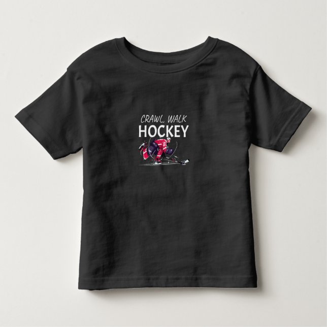 Crawl, Walk, Hockey Kleinkind T-shirt (Vorderseite)