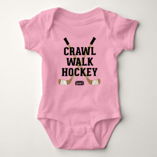 Crawl Walk Hockey Niedlich Funny Säugling Girl Baby Strampler