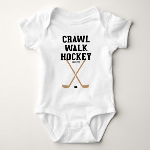 Crawl Walk Hockey Sticks Baby Säugling Bodysuit 2 Baby Strampler