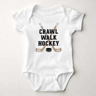 Crawl Walk Hockey Sticks Niedlich Puck Baby Strampler