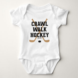 Crawl Walk Hockey Sticks und Puck Säugling Baby Strampler