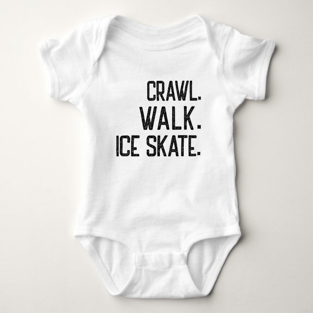 Crawl Walk Ice Skate, Ice Skaten Family Baby Strampler (Vorderseite)