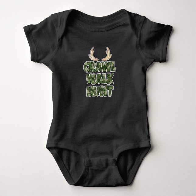 Crawl Walk Jage lustige Junge Shirt mit Geweih (Vorderseite)