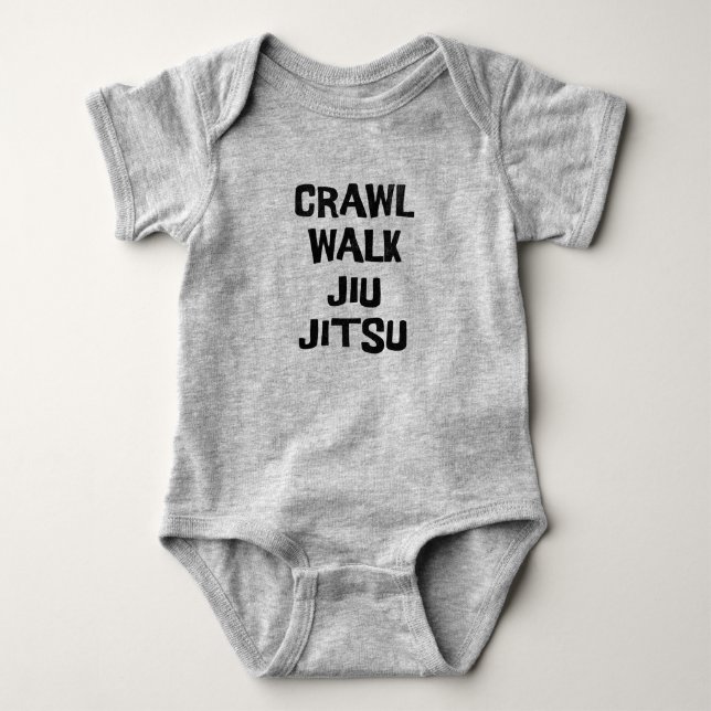 Crawl Walk Jiu-Jitsu Funny Baby Strampler (Vorderseite)