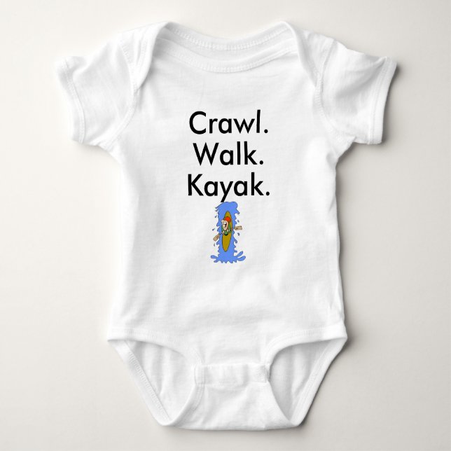 Crawl Walk Kayak Baby Bodysuit Strampler (Vorderseite)