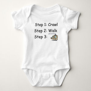 Crawl Walk Militärhubschrauber Pilot Baby Bodysuit Strampler