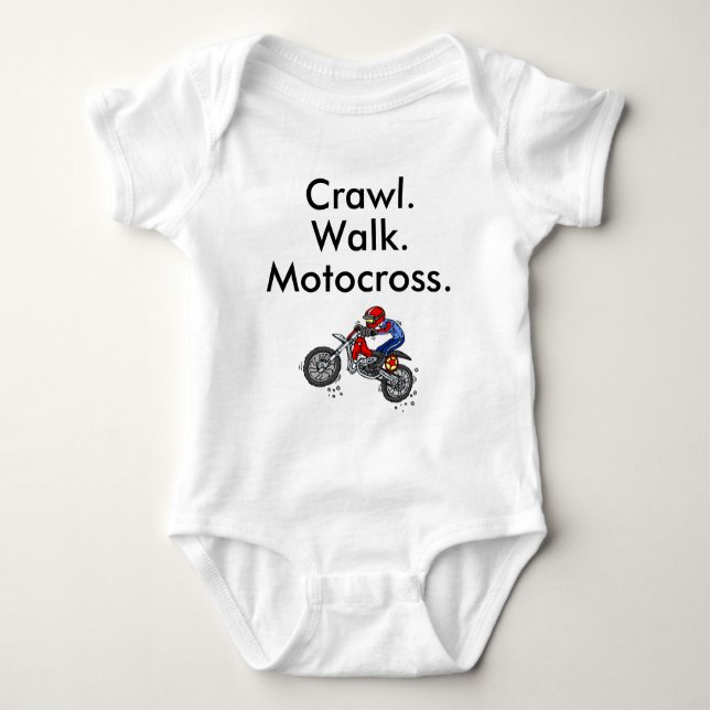 Crawl Walk Motocross Baby Bodysuit Baby Strampler (Vorderseite)
