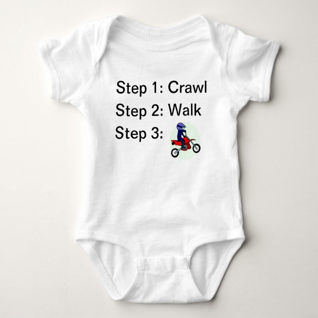 Crawl Walk Motocross Rider Baby Bodysuit Baby Strampler (Vorderseite)