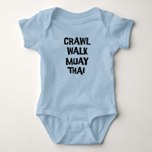 Crawl Walk Muay Thai Funny Baby Strampler
