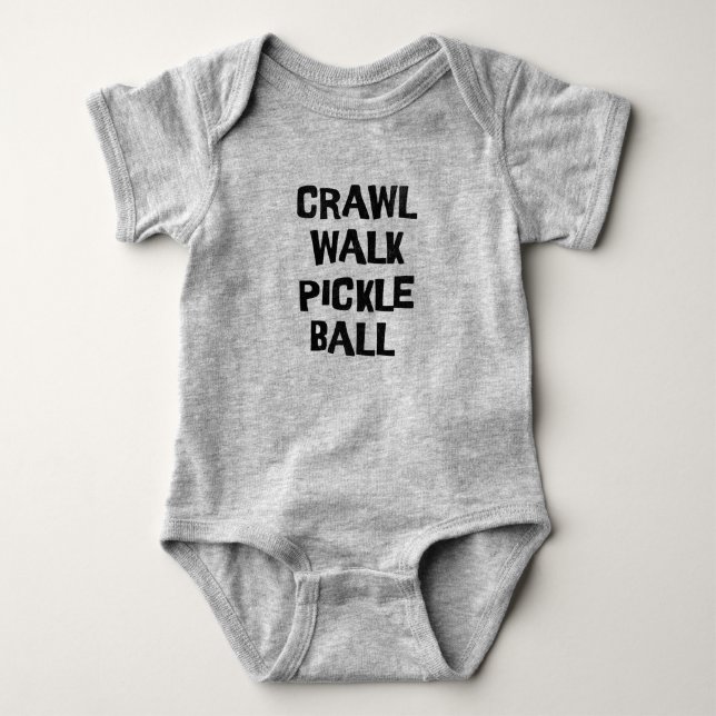 Crawl Walk Pickleball Funny Baby Strampler (Vorderseite)