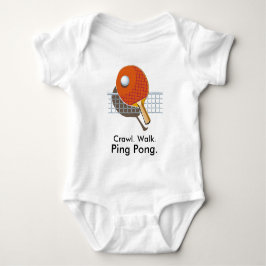 Crawl Walk Ping Pong Tischtennis Baby Bodysuit Strampler