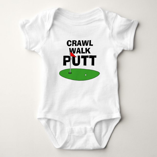Crawl Walk Putt niedlicher Golfkarosserieanzug Baby Strampler (Vorderseite)