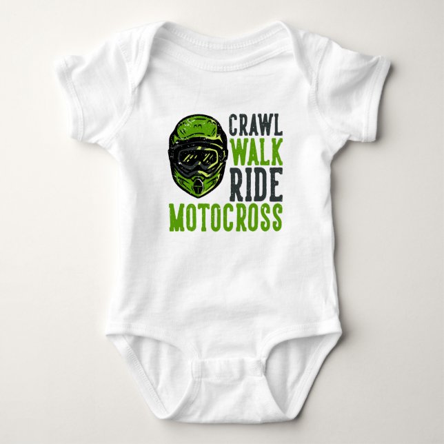 Crawl Walk Ride Motocross Baby Strampler (Vorderseite)