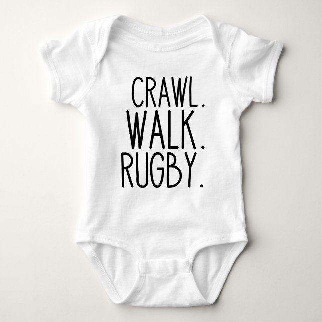 Crawl Walk Rugby Baby Strampler (Vorderseite)