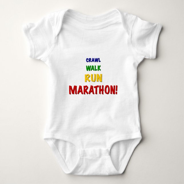 Crawl Walk Run Marathon Baby Strampler (Vorderseite)