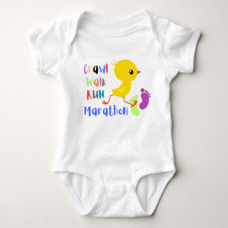 Crawl Walk Run Marathon Start Baby Bodysuit Baby Strampler