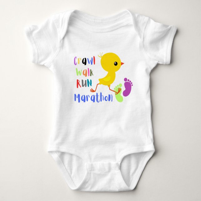 Crawl Walk Run Marathon Start Baby Bodysuit Baby Strampler (Vorderseite)