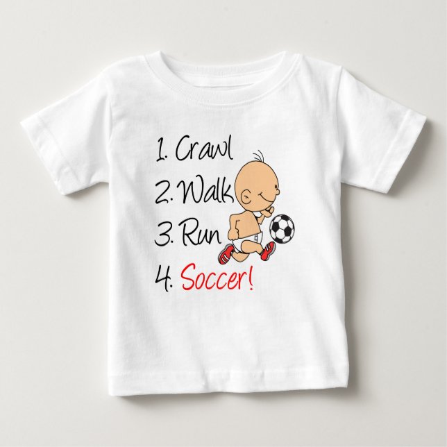 Crawl Walk Run Soccer Baby T-shirt (Vorderseite)