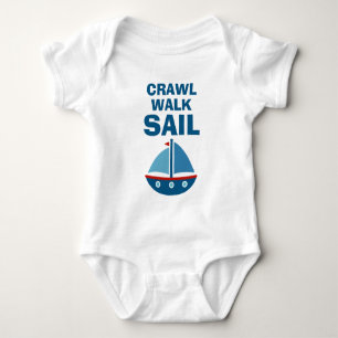 Crawl Walk Sail Baby Bodysuit für kleine Segler Strampler