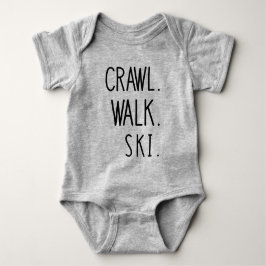 Crawl Walk Ski, Niedlicher Skipass Baby Strampler